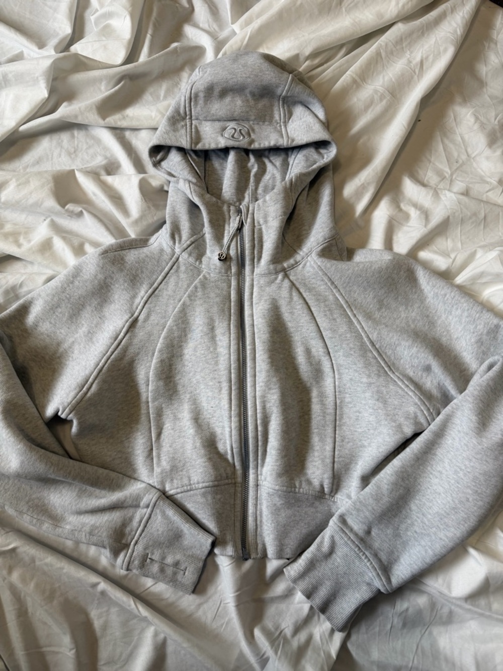 lululemon athletica Light‎ Gray Zip-Up Hooded ScubaSweatshirt